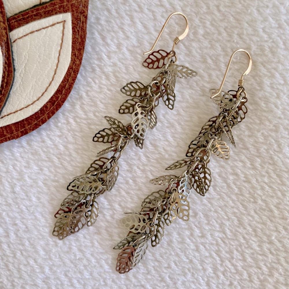 14k Gold-Filled & Gold Plated Dangle Leaf Earrings